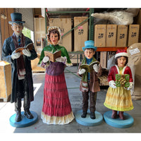 Christmas Caroler Woman Life Size Statue - LM Treasures 