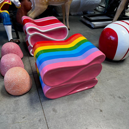 Rainbow Candy Ribbon Over Sized Statue - LM Treasures 