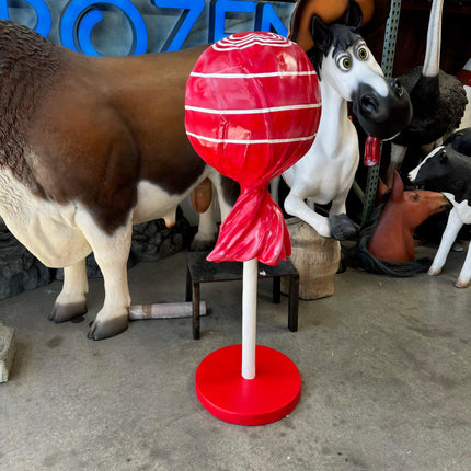 Large Red Lollipop Over Sized Statue - LM Treasures 