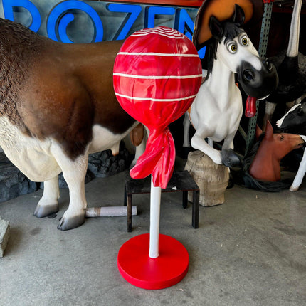 Large Red Lollipop Over Sized Statue - LM Treasures 