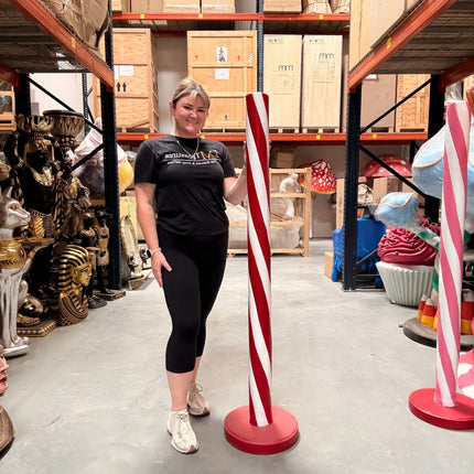 Red Candy Stick Over Sized Statue