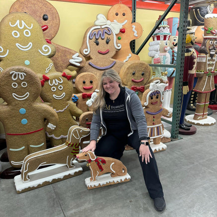 Small Dog Gingerbread Cookie Over Sized Statue - LM Treasures 