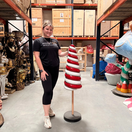 Small Red Cone Lollipop Over Sized Statue