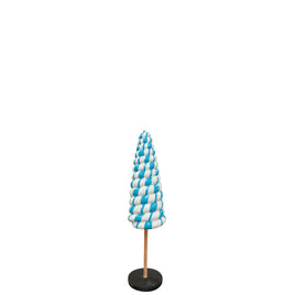 Small Striped Blue Cone Lollipop Over Sized Statue - LM Treasures 