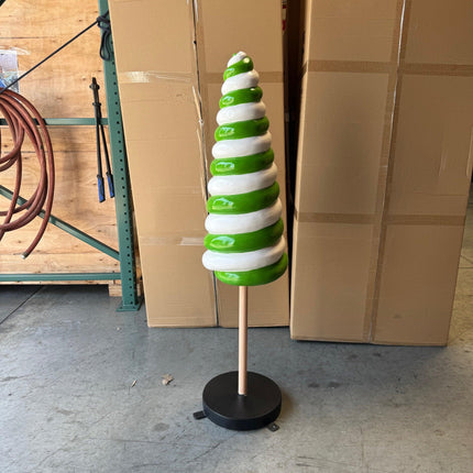 Small Green Cone Lollipop Over Sized Statue