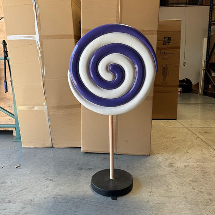 Small Purple Twirl Lollipop Over Sized Statue