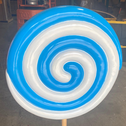 Small Blue Twirl Lollipop Over Sized Statue - LM Treasures 