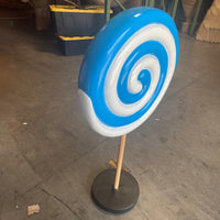 Small Blue Twirl Lollipop Over Sized Statue - LM Treasures 