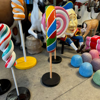 Small Rainbow Twirl Lollipop Over Sized Statue - LM Treasures 