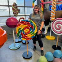 Small Rainbow Twirl Lollipop Over Sized Statue - LM Treasures 