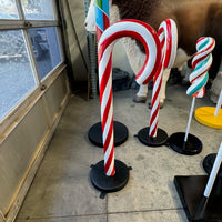 Small Peppermint Candy Cane Over Sized Statue