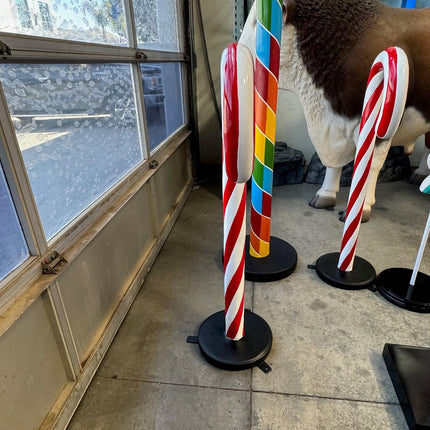 Small Peppermint Candy Cane Over Sized Statue - LM Treasures 