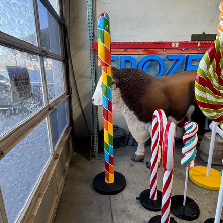 Large Rainbow Candy Cane Over Sized Statue - LM Treasures 