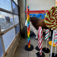 Large Rainbow Candy Cane Over Sized Statue