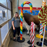 Large Rainbow Candy Cane Over Sized Statue - LM Treasures 