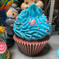Blue Frosting Vanilla Cupcake Over Sized Statue - LM Treasures 