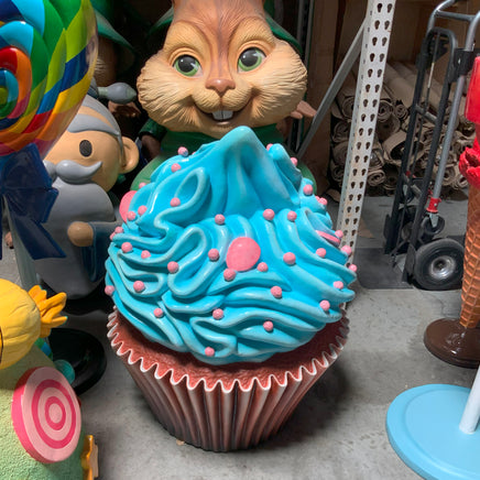 Blue Frosting Vanilla Cupcake Over Sized Statue - LM Treasures 