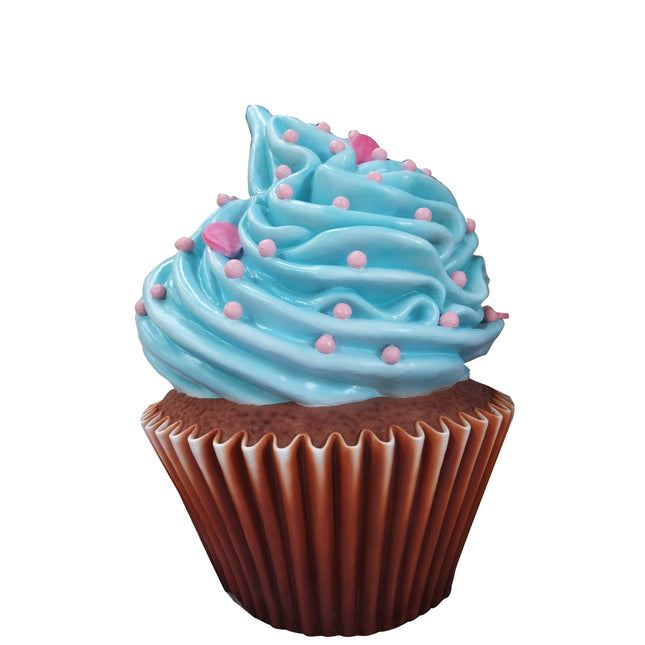 Blue Frosting Vanilla Cupcake Over Sized Statue - LM Treasures 