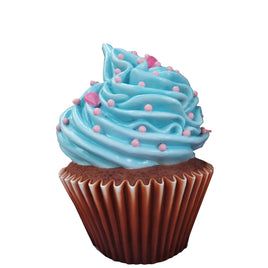 Blue Frosting Vanilla Cupcake Over Sized Statue - LM Treasures 