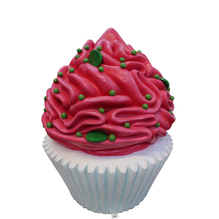 Hot Pink Frosting Vanilla Cupcake Over Sized Statue - LM Treasures 
