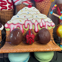 Ridged Chocolate Easter Egg Over Sized Statue - LM Treasures 