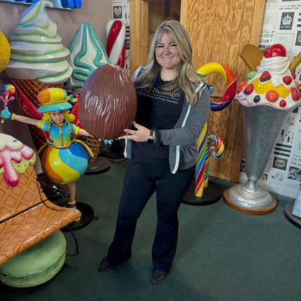 Ridged Chocolate Easter Egg Over Sized Statue - LM Treasures 