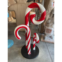 Peppermint Swirl Candy Cane Trio Over Sized Statue - LM Treasures 