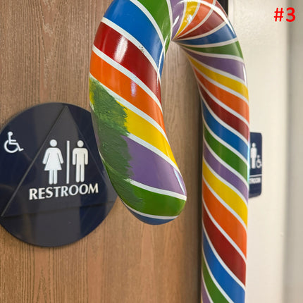 Rainbow Candy Cane No Base Over Sized Statue LM Treasures - PT