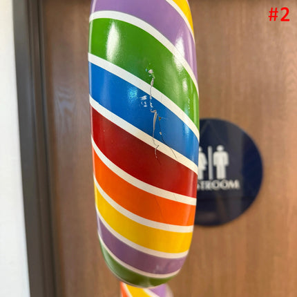 Rainbow Candy Cane No Base Over Sized Statue LM Treasures - PT