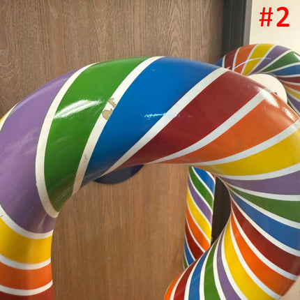 Rainbow Candy Cane No Base Over Sized Statue LM Treasures - PT