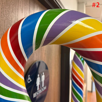 Rainbow Candy Cane No Base Over Sized Statue LM Treasures - PT