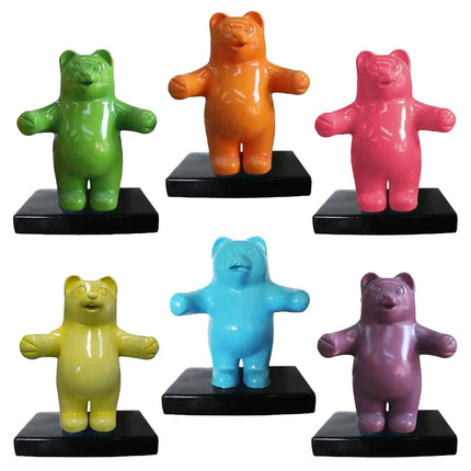 Scratch & Dent Set of 6 Small Gummy Bear Statues LM Treasures - PT