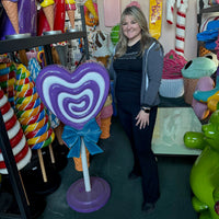 Purple Heart Lollipop Over Sized Statue - LM Treasures 