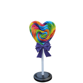 Rainbow Heart Lollipop Over Sized Statue - LM Treasures 