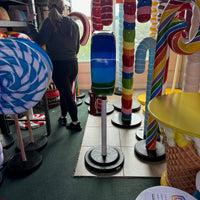 Rainbow Swirl Lollipop With Bow Over Sized Statue - LM Treasures 