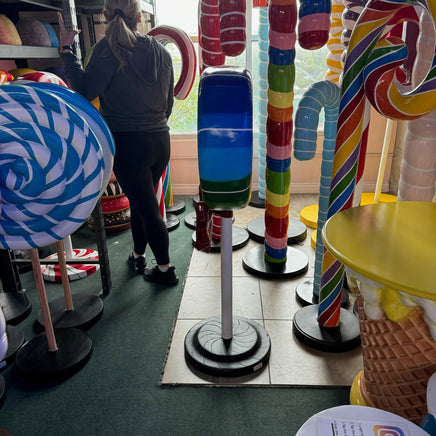 Rainbow Swirl Lollipop With Bow Over Sized Statue - LM Treasures 