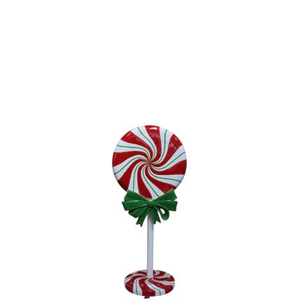 Peppermint Swirl Lollipop With Bow Over Sized Statue - LM Treasures 