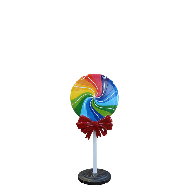 Rainbow Swirl Lollipop With Bow Over Sized Statue LM Treasures - PT