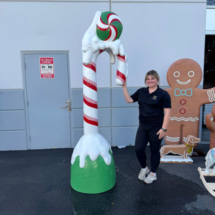 Candy Cane Snow Over Sized Statue LM Treasures - PT