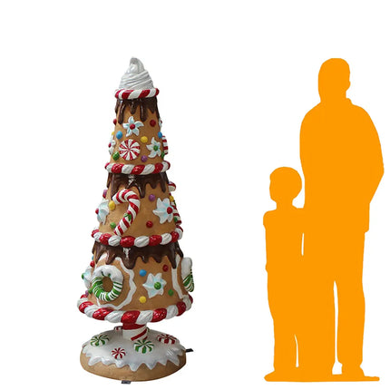 Medium Peppermint Gingerbread Christmas Tree Statue LM Treasures - PT