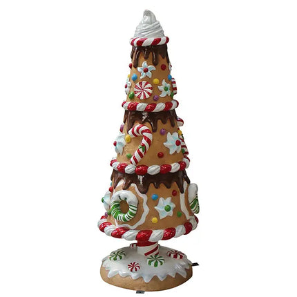 Large Peppermint Gingerbread Christmas Tree Statue LM Treasures - PT