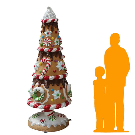 Large Peppermint Gingerbread Christmas Tree Statue LM Treasures - PT