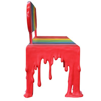 Rainbow Melting Bench Dripping Exclusive Life Size Statue - LM Treasures 