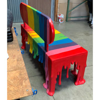 Rainbow Melting Bench Dripping Exclusive Life Size Statue - LM Treasures 