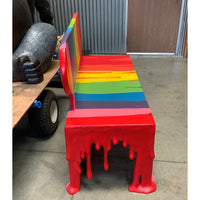 Rainbow Melting Drip Bench Exclusive Life Size Statue - LM Treasures 