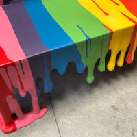 Rainbow Melting Drip Bench Exclusive Life Size Statue - LM Treasures 