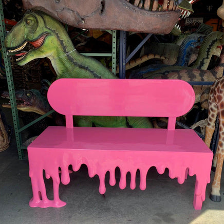 Pink Melting Drip Bench Exclusive Life Size Statue - LM Treasures 