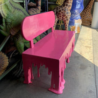 Pink Melting Drip Bench Exclusive Life Size Statue - LM Treasures 