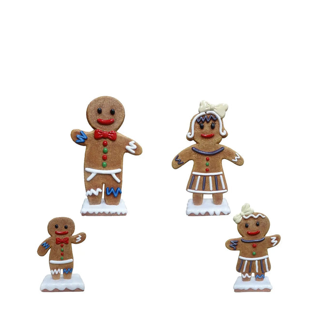 Small Gingerbread Family Set of 4 Statues LM Treasures - PT