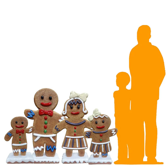 Small Gingerbread Family Set of 4 Statues LM Treasures - PT
